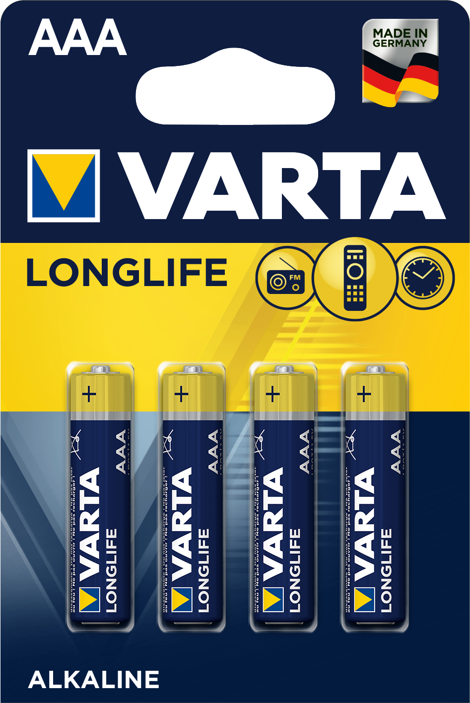 Battery + More - VARTA LONGLIFE AAA Blister 4 (04103 101 414) EAN ...